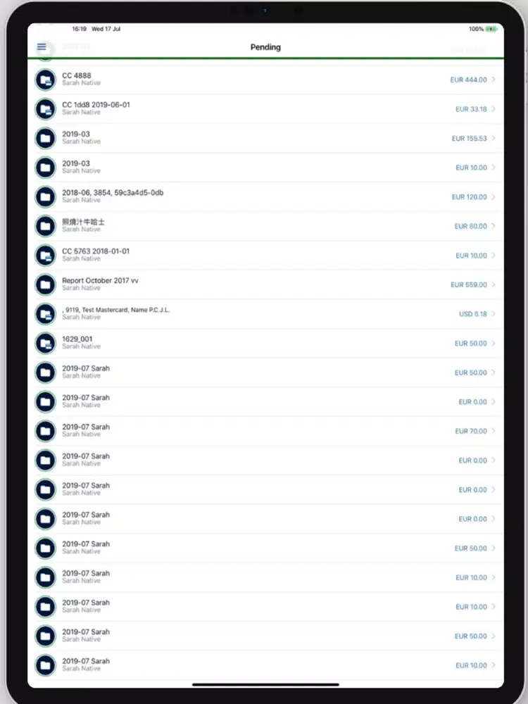 Captures d'écran de Exact Expense Management iPad 