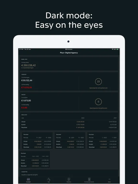 Screenshot di Exact Online iPad 
