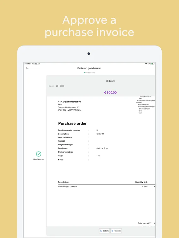 Screenshot di Exact Online iPad 