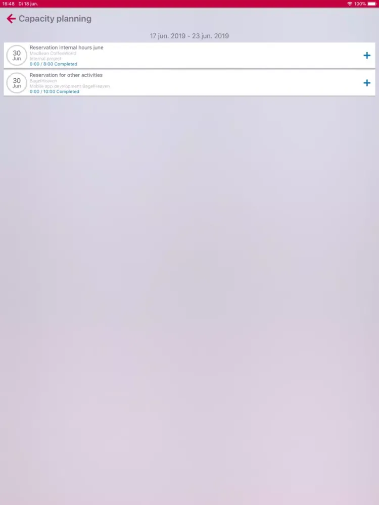 Capturas de tela do Exact Hour Entry iPad 
