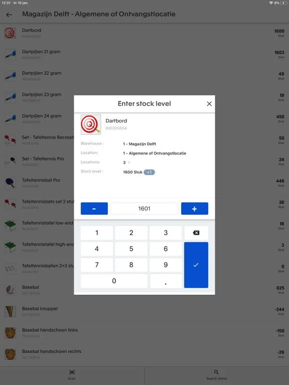 Zrzuty ekranu Exact Inventory Management iPad 