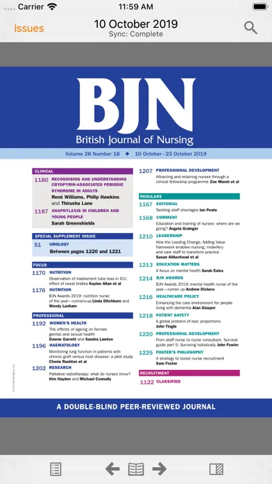 British Journal of Nursing スクリーンショット