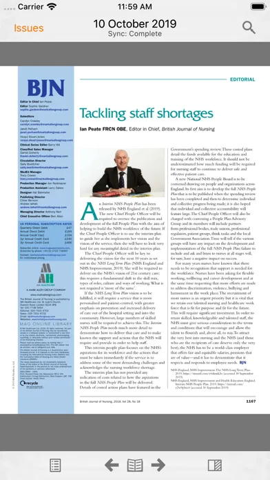 British Journal of Nursing スクリーンショット