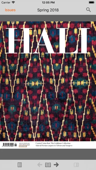 Capturas de tela do HALI Magazine