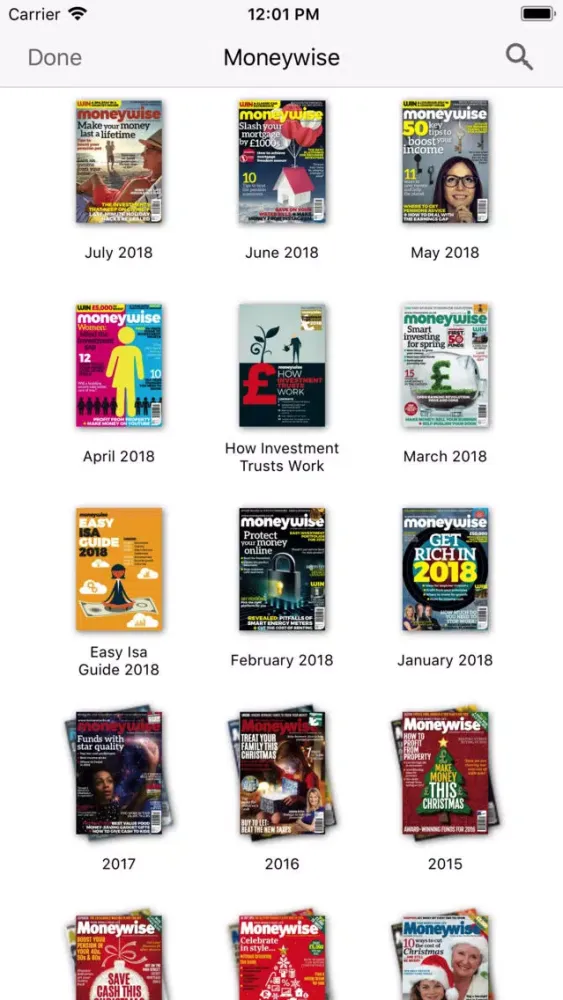 Capturas de pantalla de Moneywise Magazine