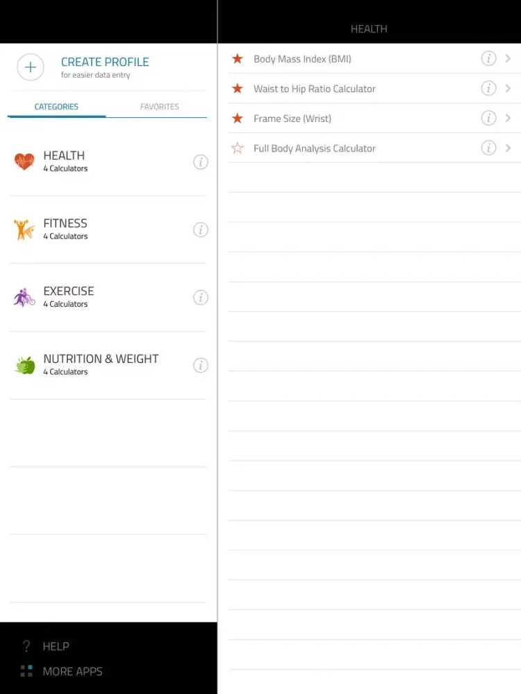 Fit Calc: Fitness calculator to help you with full body analysis iPad  Ekran Görüntüleri
