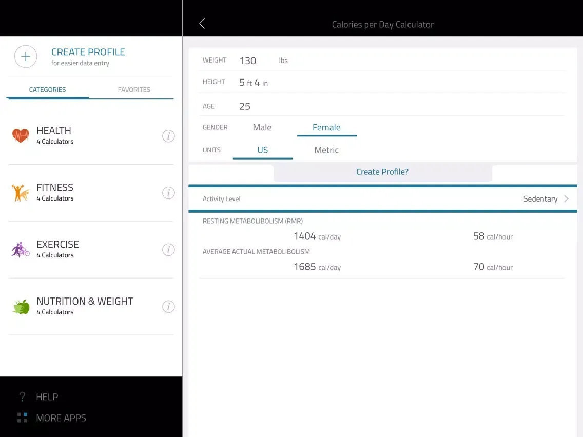 Fit Calc: Fitness calculator to help you with full body analysis iPad  Ekran Görüntüleri