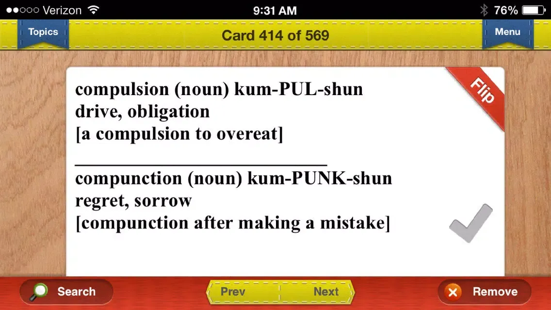 Captures d'écran de ASVAB Prep Verbal Flashcards Exambusters
