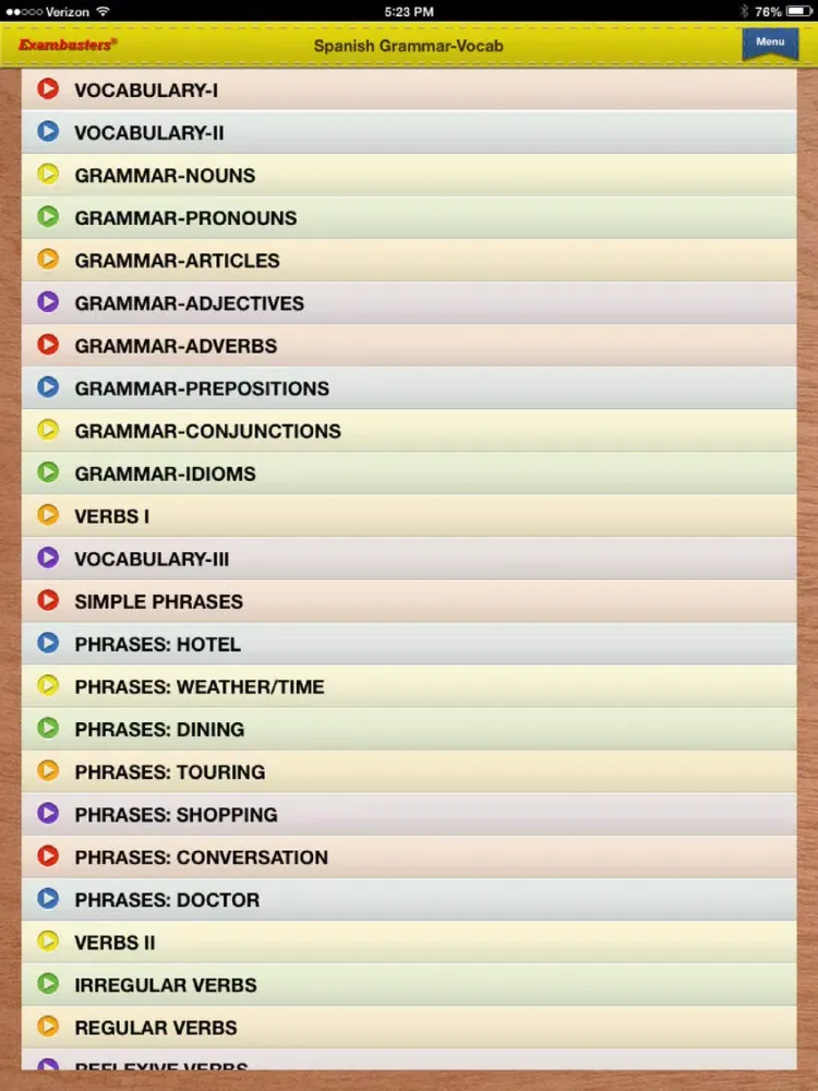 CLEP Spanish Prep Flashcards Exambusters iPad  Screenshots