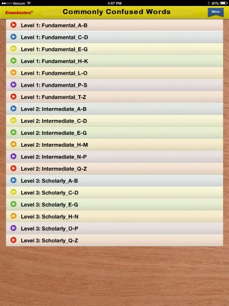 English Vocabulary Flashcards Exambusters iPad  Ekran Görüntüleri