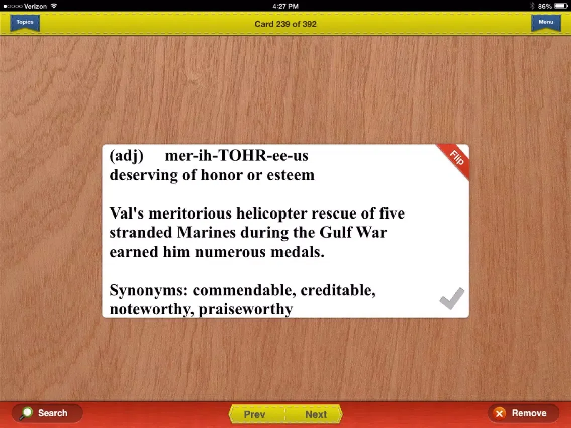 English Vocabulary Flashcards Exambusters iPad  Ekran Görüntüleri
