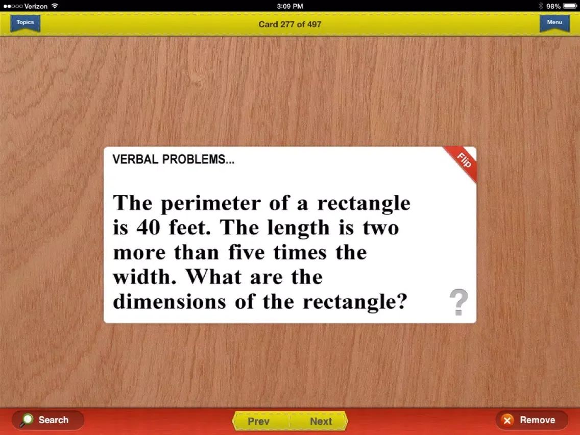 Tangkapan skrin GCSE Maths Prep Flashcards Exambusters iPad 