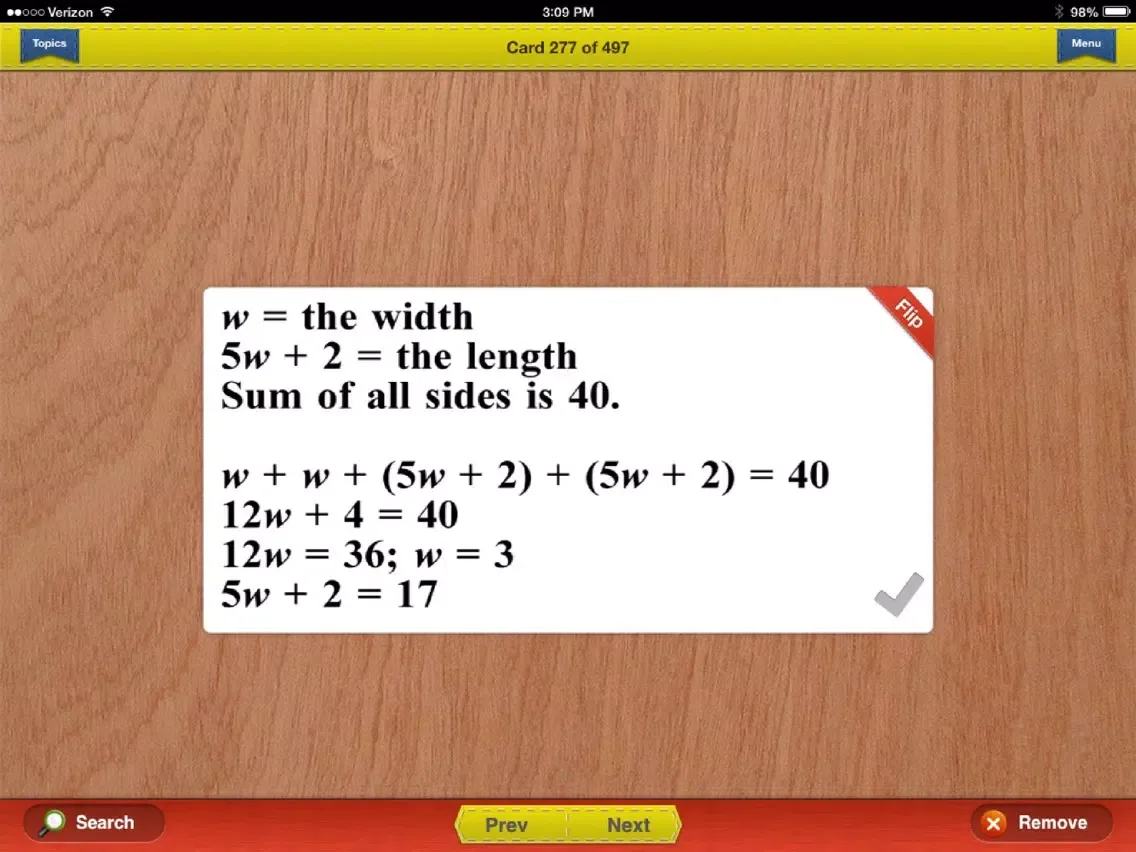 Tangkapan skrin GCSE Maths Prep Flashcards Exambusters iPad 