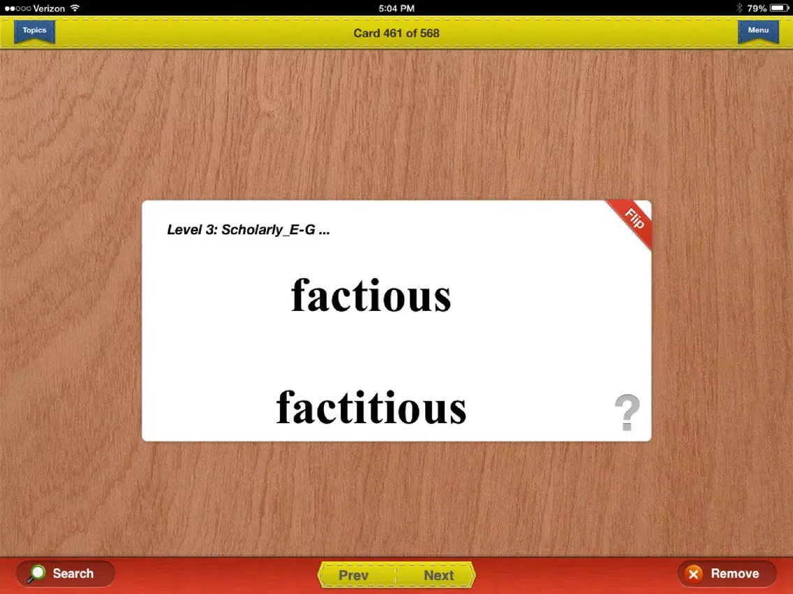 Tangkapan skrin LSAT Prep Verbal Flashcards iPad 