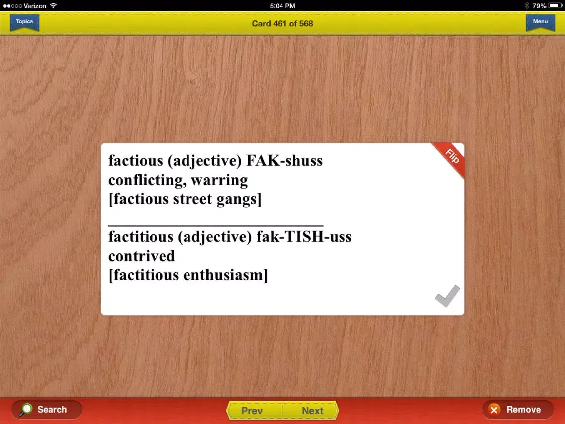 Tangkapan skrin LSAT Prep Verbal Flashcards iPad 