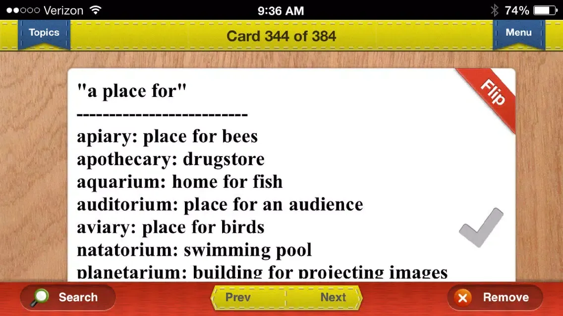 Tangkapan skrin LSAT Prep Verbal Flashcards