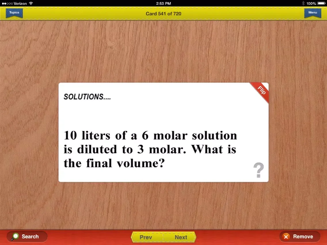 Tangkapan layar NY Regents Chemistry Prep Flashcards Exambusters iPad 