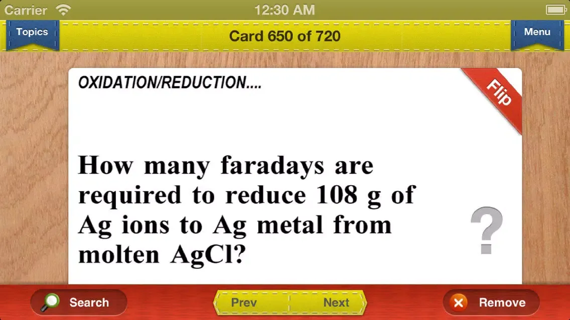 Ảnh chụp màn hình của Praxis II Chemistry Prep Flashcards Exambusters