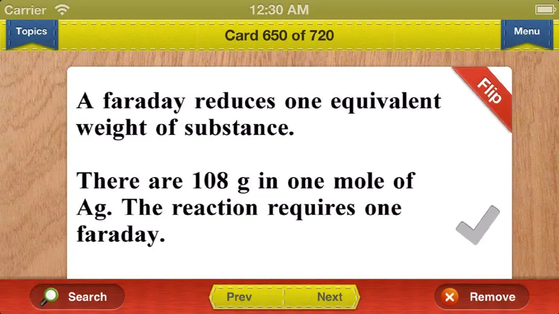 Ảnh chụp màn hình của Praxis II Chemistry Prep Flashcards Exambusters