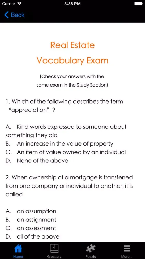 Screenshot di Maine Pearson VUE Real Estate Agent Exam Prep.