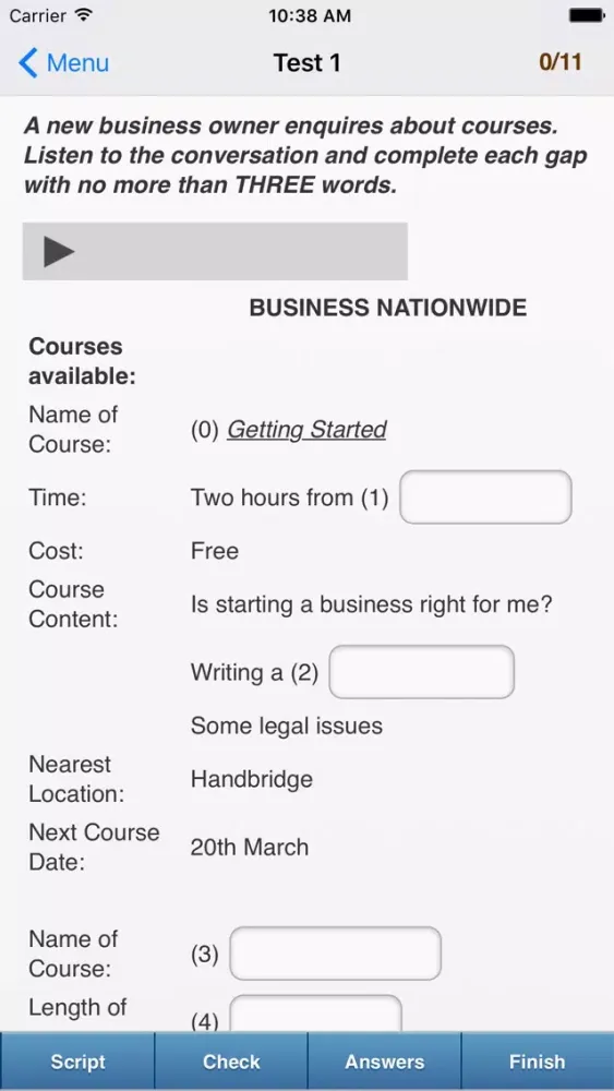 Ảnh chụp màn hình của IELTS Listening Practice