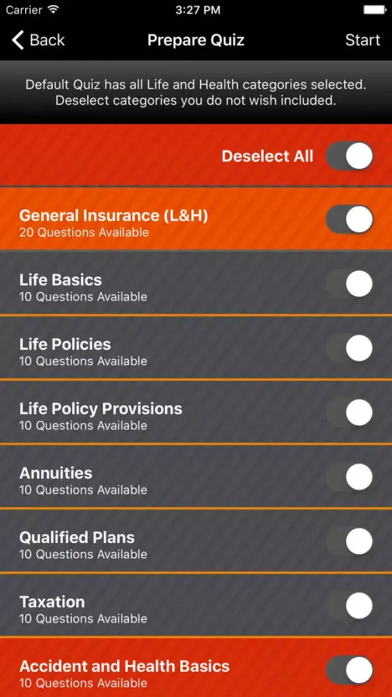 Tangkapan layar ExamFX Life & Health Exam Prep
