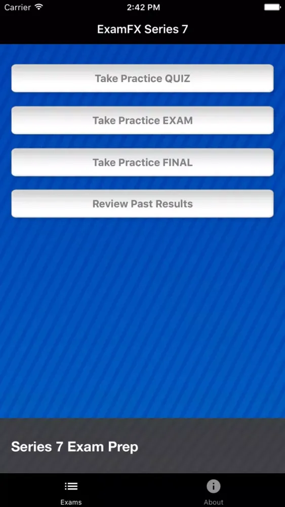 Ảnh chụp màn hình của ExamFX Series 7 Exam Prep