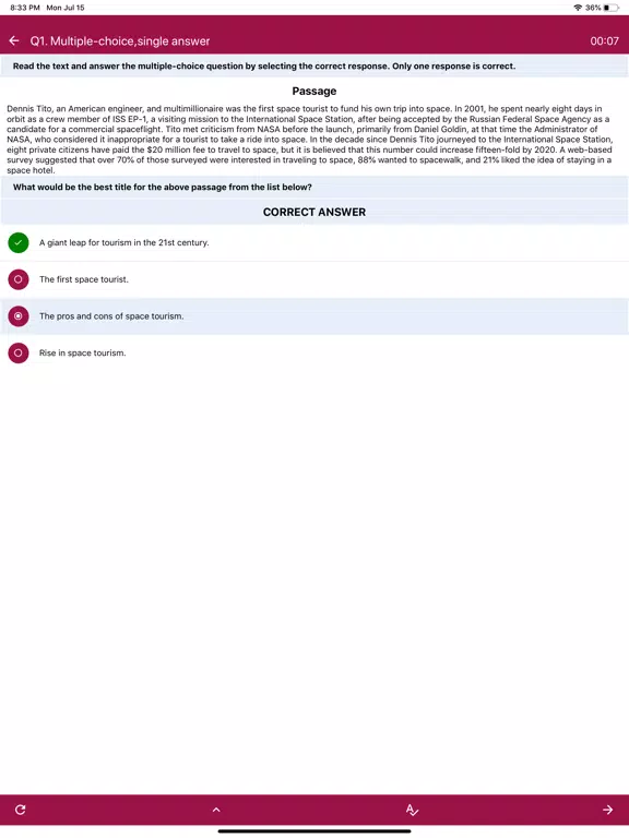 Capturas de pantalla de PTE ACADEMIC PRACTICE TEST iPad 