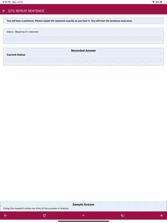Capturas de pantalla de PTE ACADEMIC PRACTICE TEST iPad 