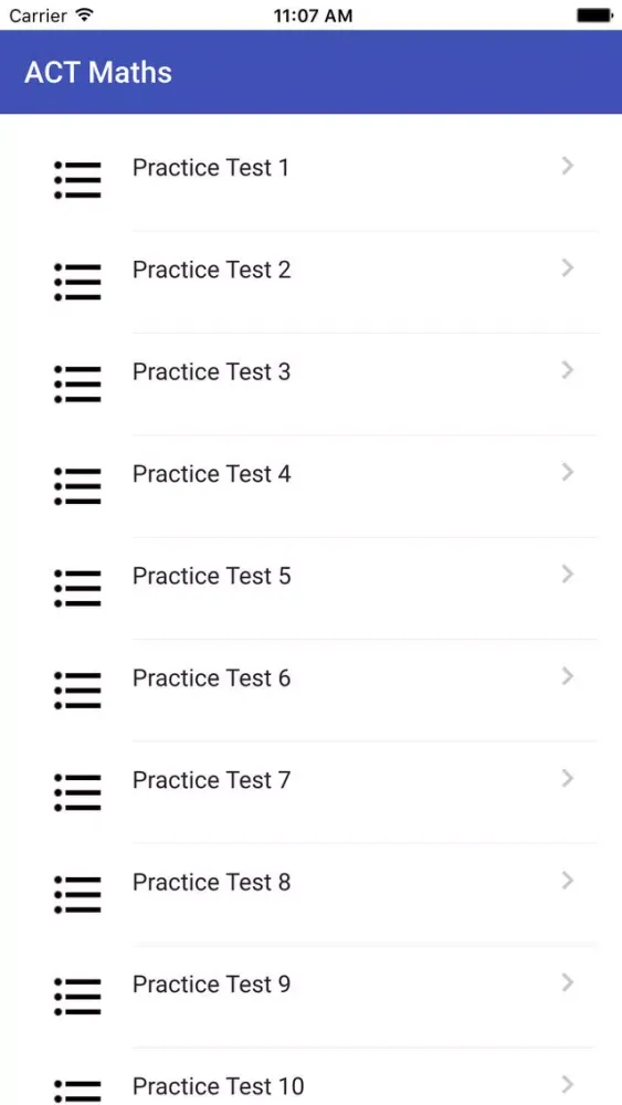 Zrzuty ekranu ACT Maths Practice Tests