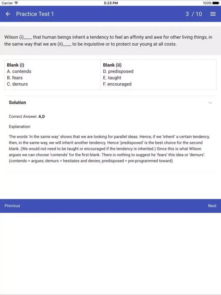 GRE Verbal Reasoning Practice Tests iPad  Ekran Görüntüleri