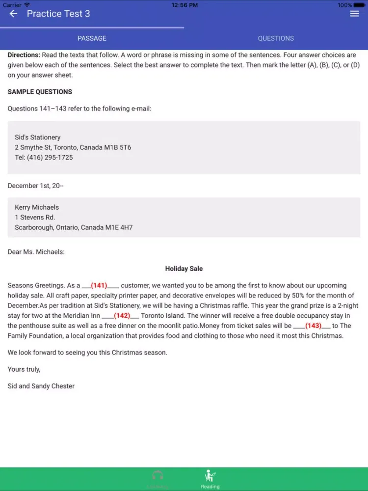 Screenshot di TOEIC Listening & Reading Practice Tests iPad 