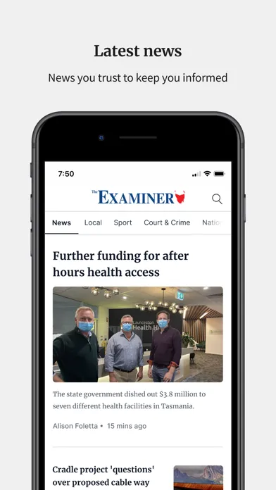 Capturas de pantalla de The Examiner