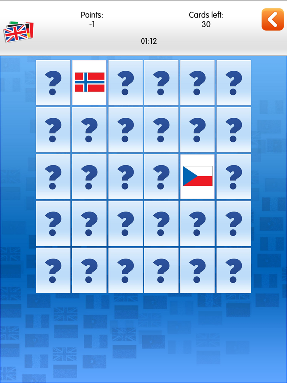 Memory Flags Game iPad  স্ক্রিনশট