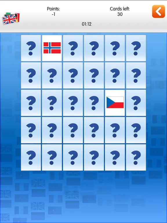 Memory Flags Game iPad  Screenshots