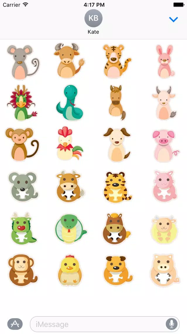 Tangkapan skrin Chinese Zodiac Stickers