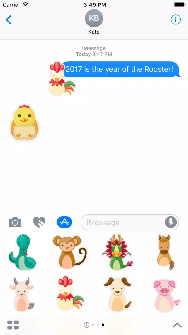 Tangkapan skrin Chinese Zodiac Stickers