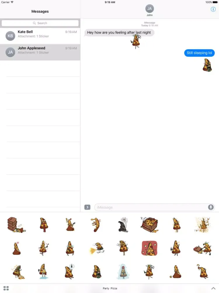 Скриншоты Party Pizza - funny food sticker emojis iPad 