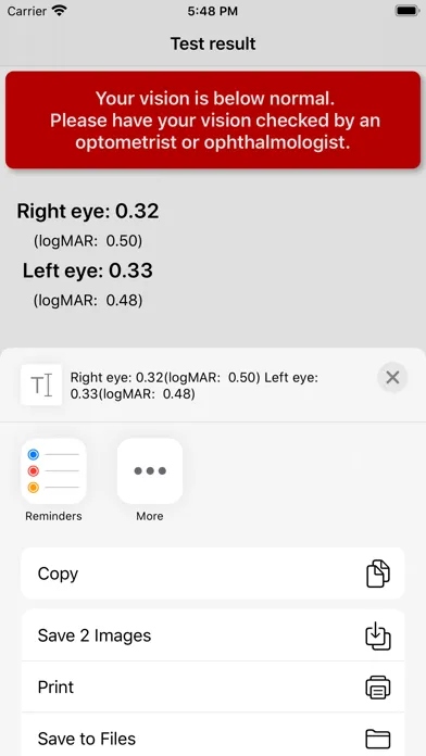 Eye Test - Visual Acuity Screenshots