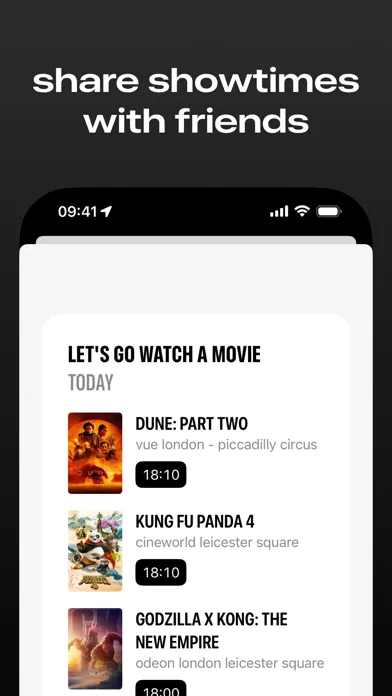Zrzuty ekranu cinemate: cinema showtimes