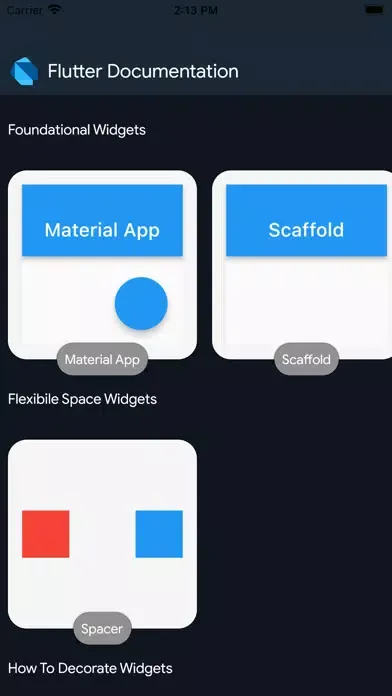 Ảnh chụp màn hình của Flutter Doc's
