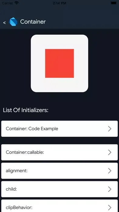 Ảnh chụp màn hình của Flutter Doc's