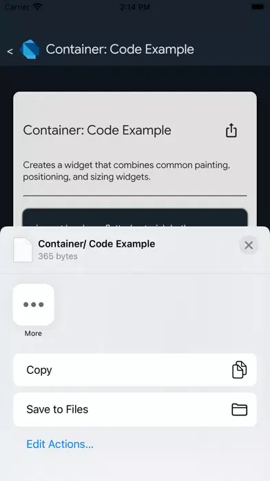 Ảnh chụp màn hình của Flutter Doc's