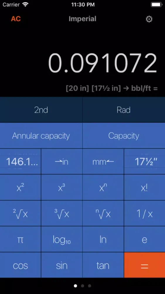 Capturas de tela do DrillCalculator