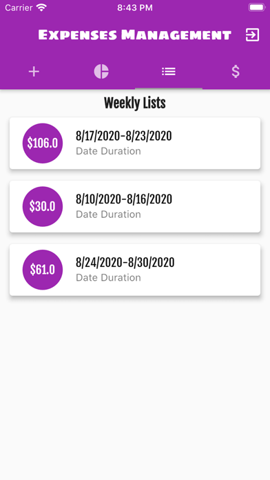 Expenses Management スクリーンショット