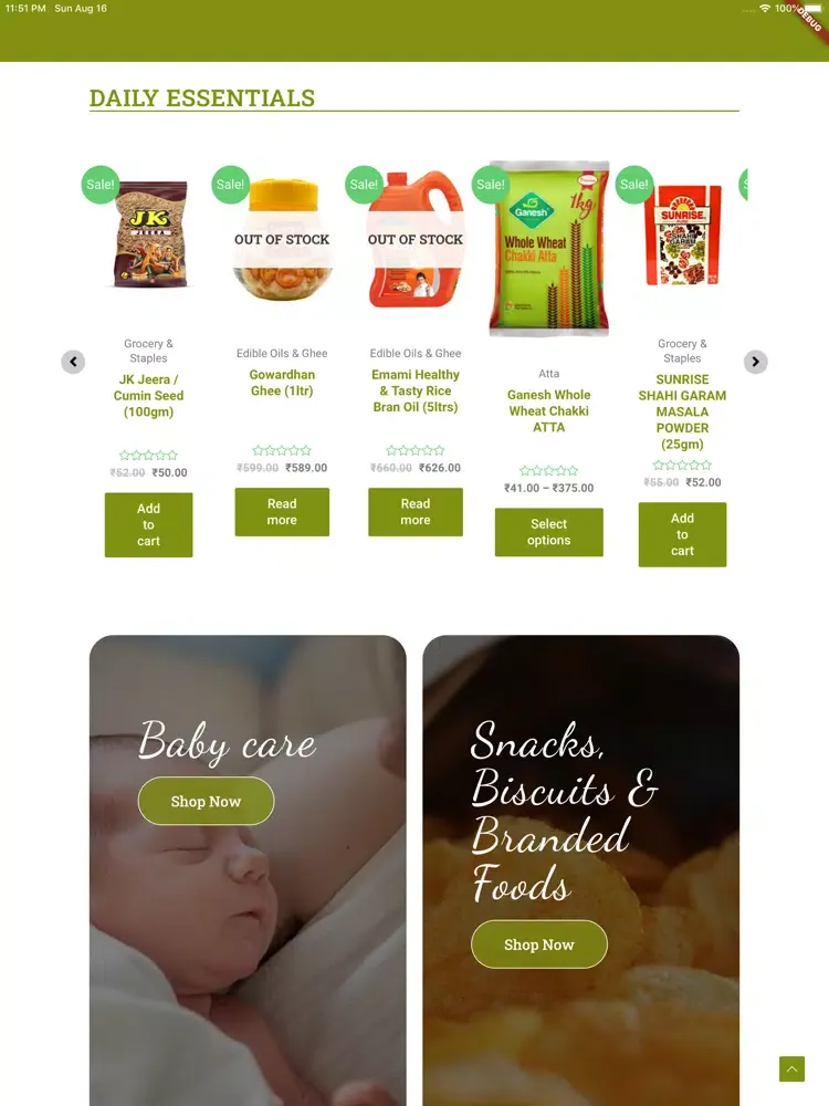 Kolkata Fresh Bazaar(KFB) iPad 應用截圖