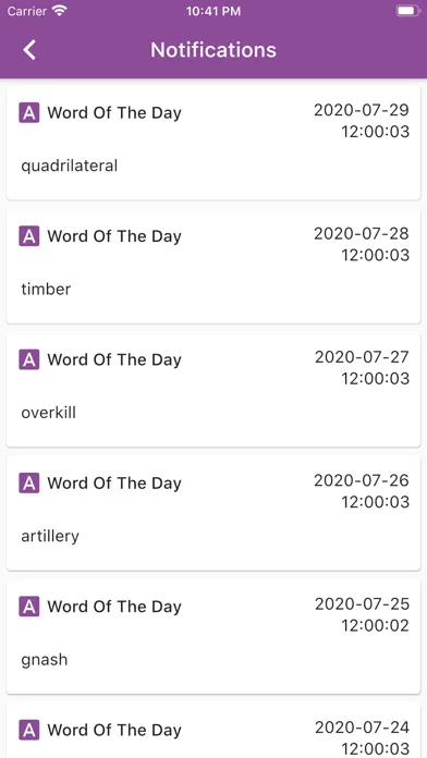 Tangkapan skrin Zar Dictionary