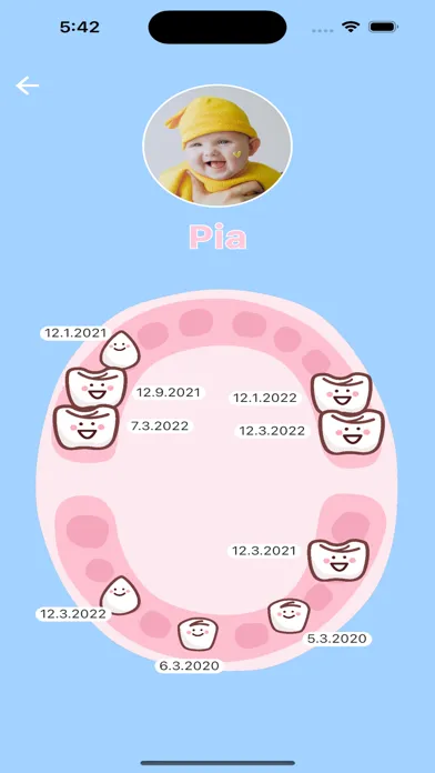 Captures d'écran de Baby teeth Diary
