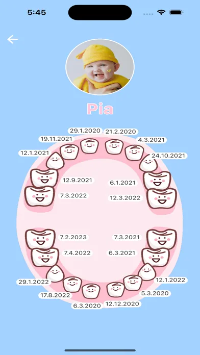 Captures d'écran de Baby teeth Diary