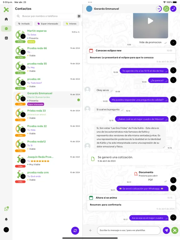 Reda CRM iPad  سکرین شاٹس